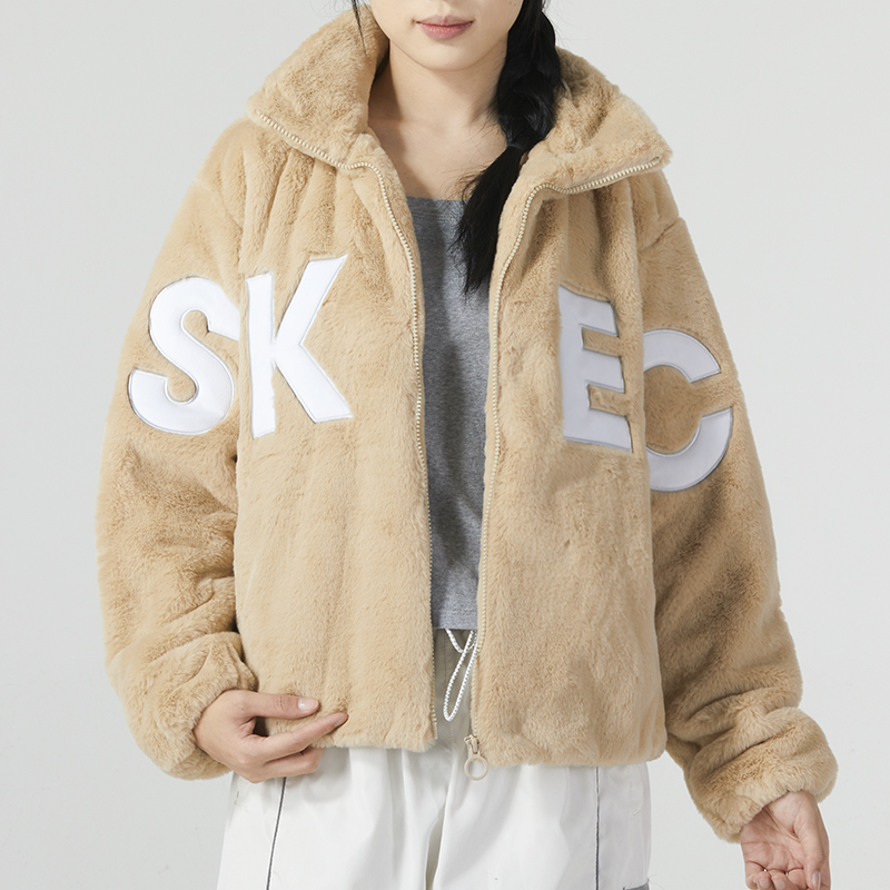 斯凯奇女装(WOMEN)针织外套(KNITJACKET)女羊羔绒外套L323W078-028R