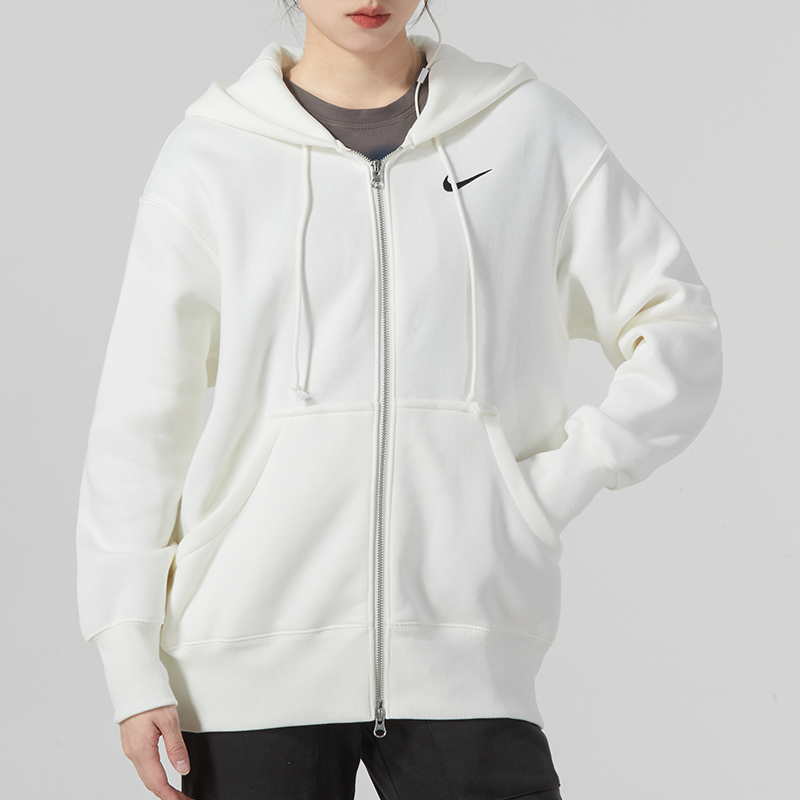 耐克AS W NSW PHNX FLC FZ OS HOODIE女针织连帽夹克-加绒DQ5759-133