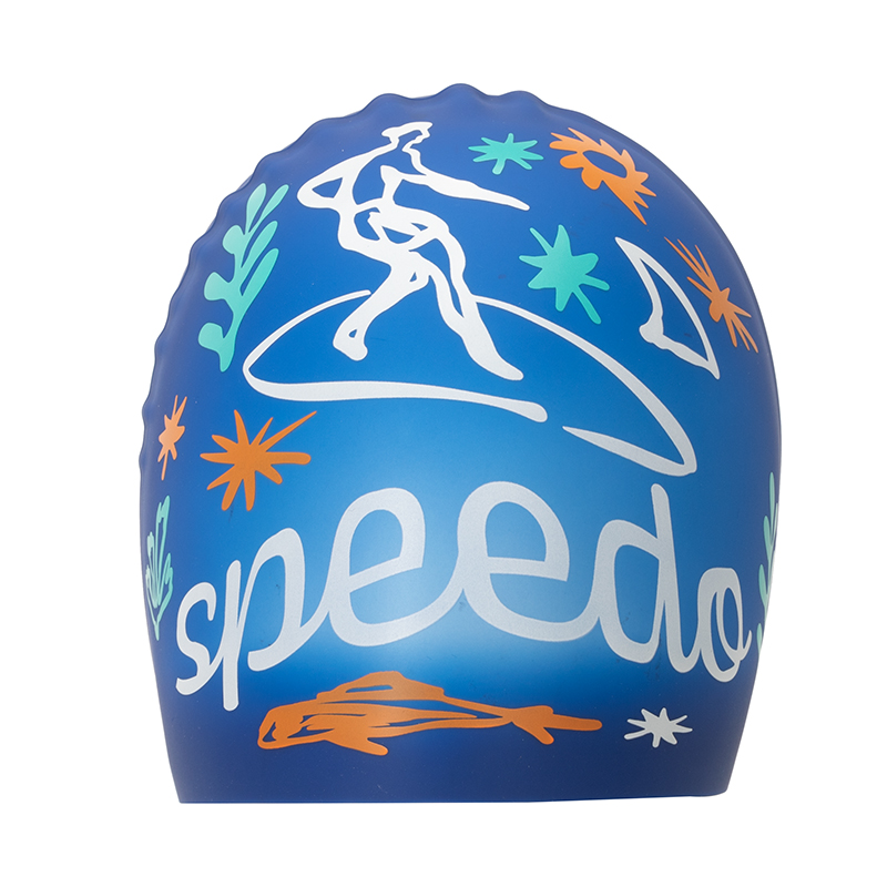 速比涛/Speedo青少年印花硅胶泳帽中泳帽8-0838616700