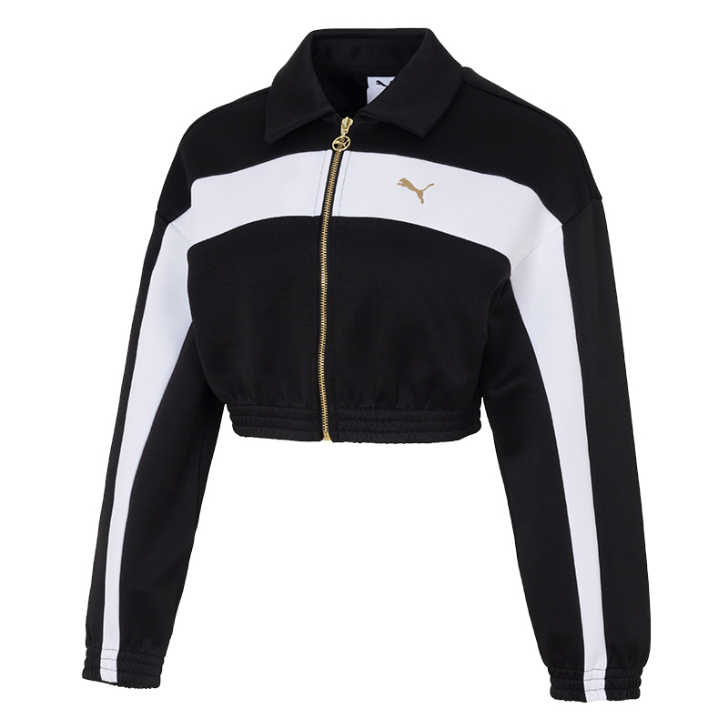 彪马Relaxed Cropped Track Jacket Black女针织夹克633795-01